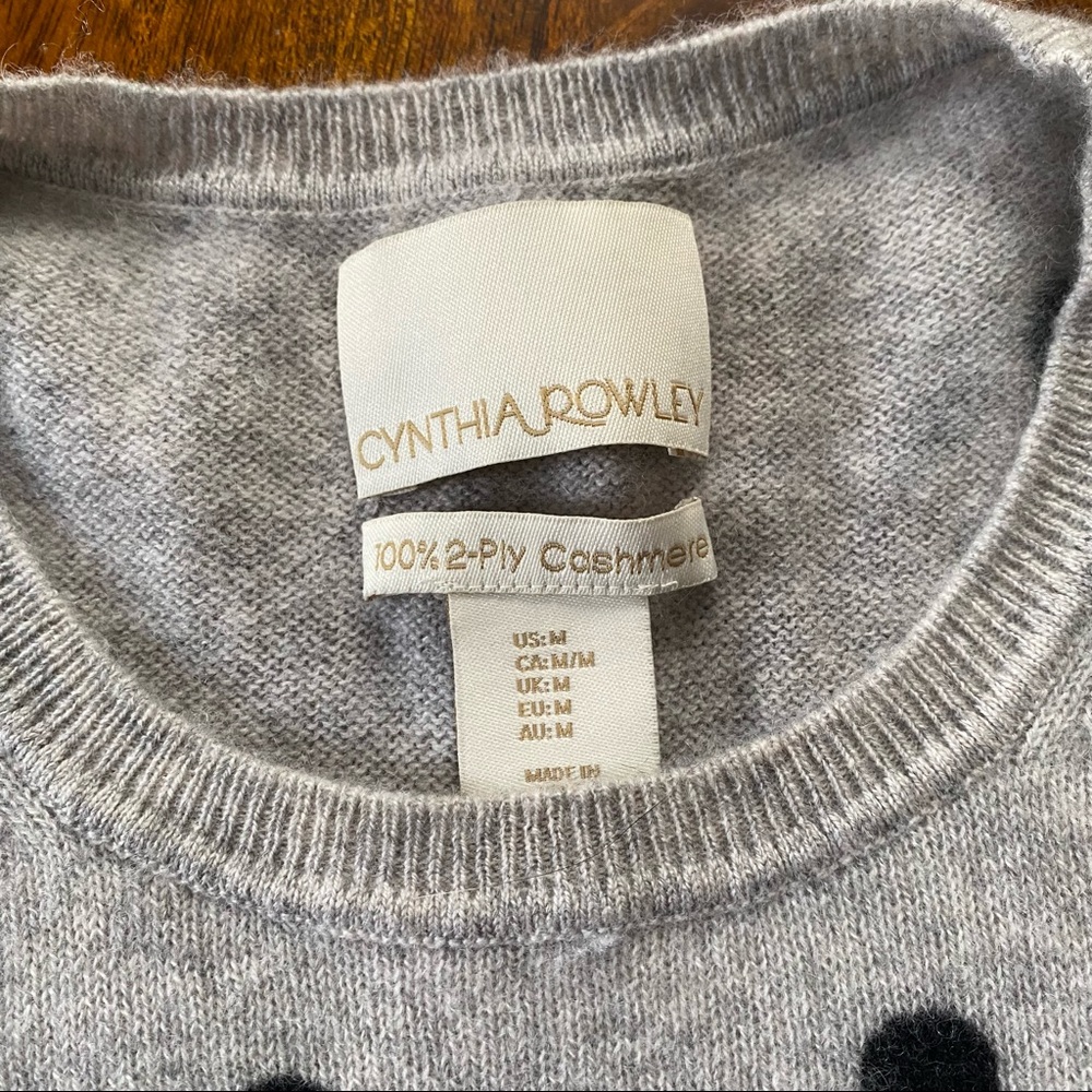 Cynthia Rowley Polka Dot Cashmere Sweater - Picture 3 of 7